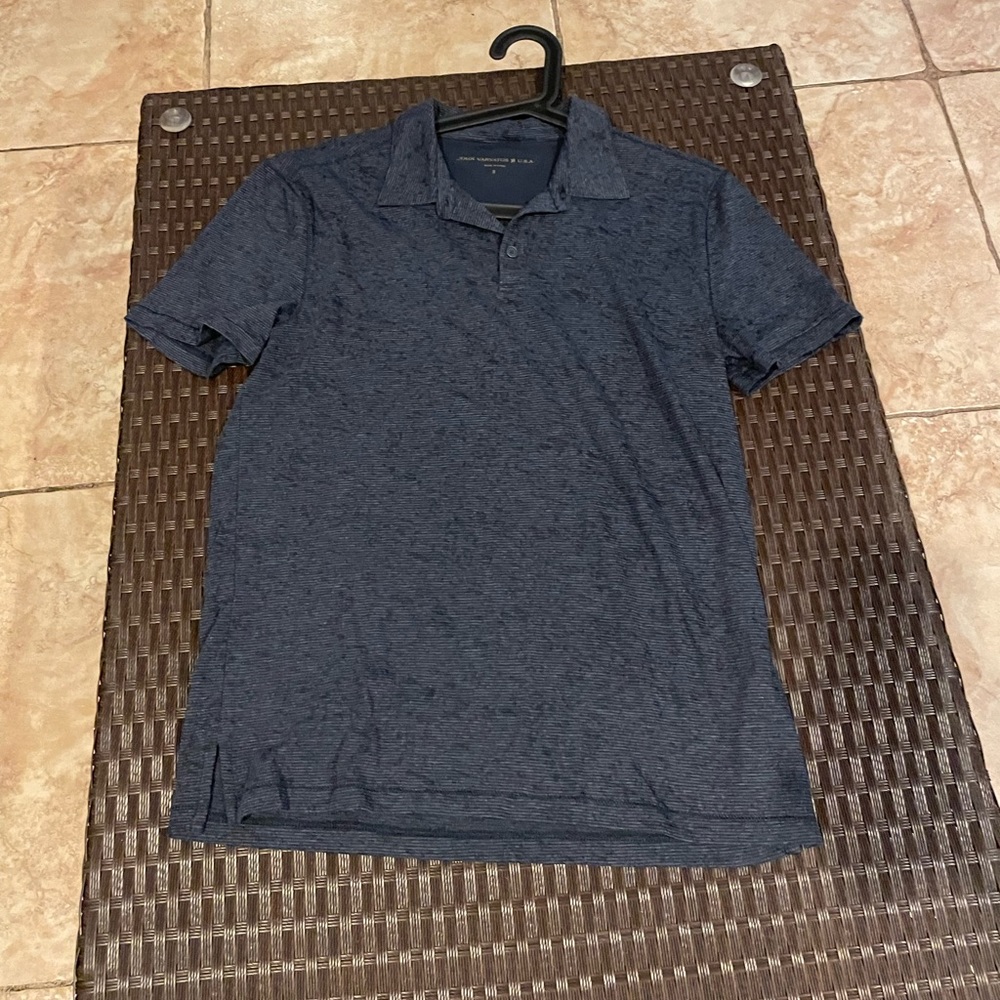 John Varvatos Men's Navy and Black Polo-shirt